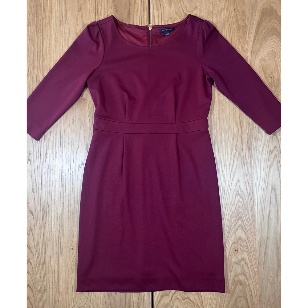 Banana Republic Ponte Sheath Dress Size 6 Burgundy Professional Career Wear